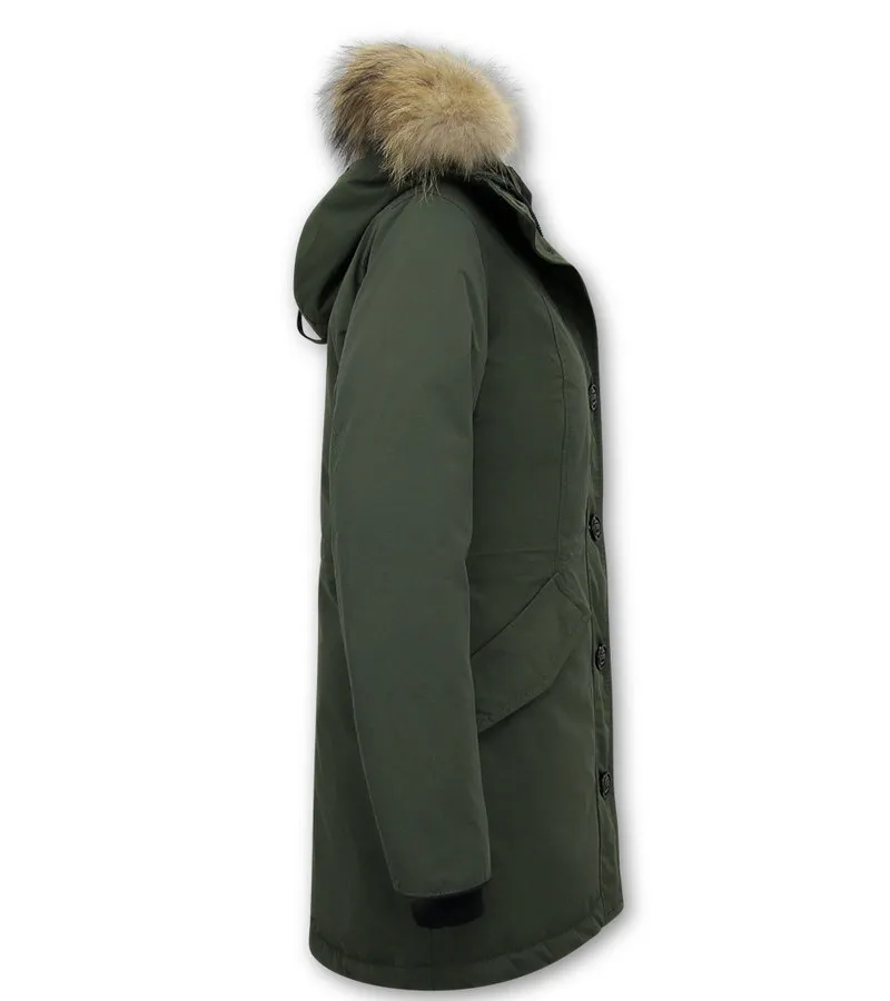 MUJER PARKA CAPUCHA PELO  7602  VERDE